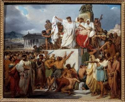 De dood van Julius Caesar. door Joseph Desire Court