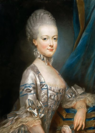 Portret van Aartshertogin Maria Antonia van Oostenrijk 1755-1793, de latere Koningin Marie Antoinette van Frankrijk door Joseph Ducreux