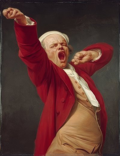 Zelfportret, geeuwend door Joseph Ducreux