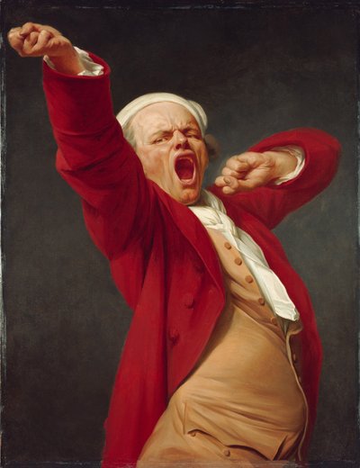 Zelfportret, Geeuwend, ca. 1783 door Joseph Ducreux