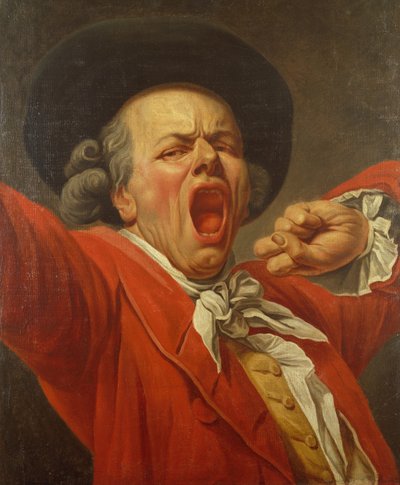 Zelfportret als een geeuwende man door Joseph Ducreux