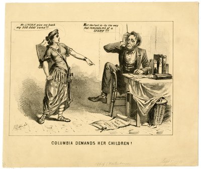 Columbia eist haar kinderen, 1864 door Joseph E. Baker