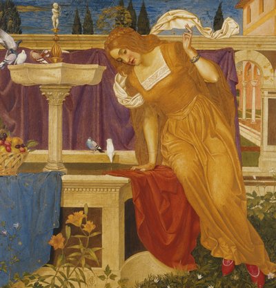 Schoonheid die het Beeld van haar Huis in de Fontein Ziet door Joseph Edward Southall