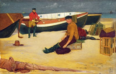 Het schoonmaken van de lijnen, 1900 door Joseph Edward Southall