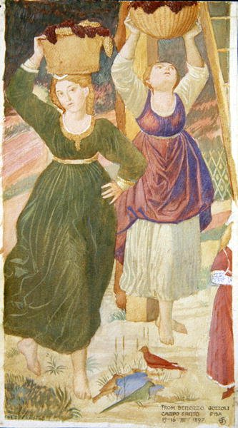 Detail van de dronkenschap van Noach, naar Benozzo Gozzoli door Joseph Edward Southall