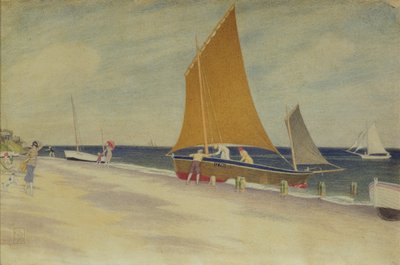 Pleziertjes aan zee, 1925 door Joseph Edward Southall