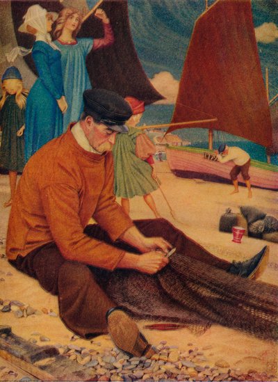 Het strand, 1910 door Joseph Edward Southall