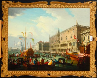 Het Bacino di San Marco, Venetië, met het Carnaval door Joseph F. Ellis
