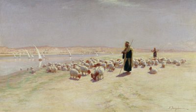 Hij dreef hen over de zanderige weg..., 1891 door Joseph Farquharson