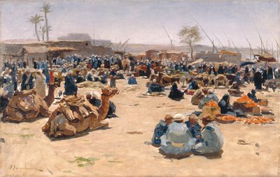 Markt aan de Nijl, ca. 1893 door Joseph Farquharson