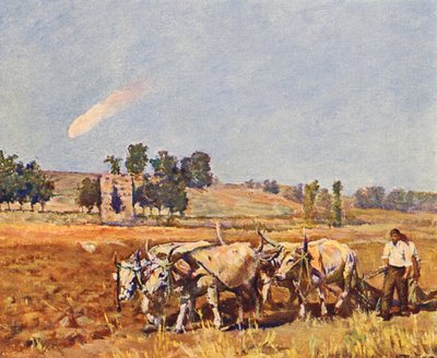 Rome: Het platteland van Rome, Ossen aan het ploegen door Joseph Felix Bouchor