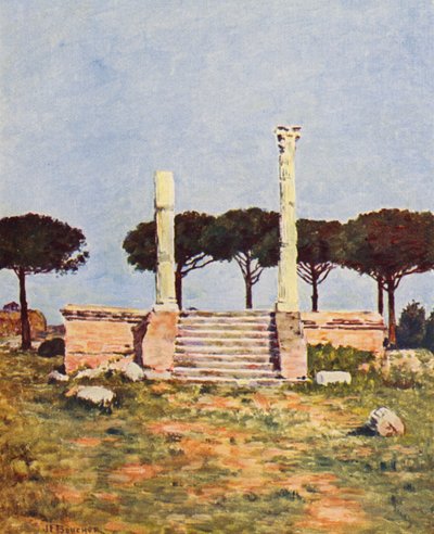 Rome: Ostia, Plein van de Corporaties door Joseph Felix Bouchor