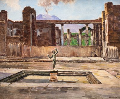 Het huis van de Faun in Pompeii (olieverf op doek) door Joseph Felix Bouchor