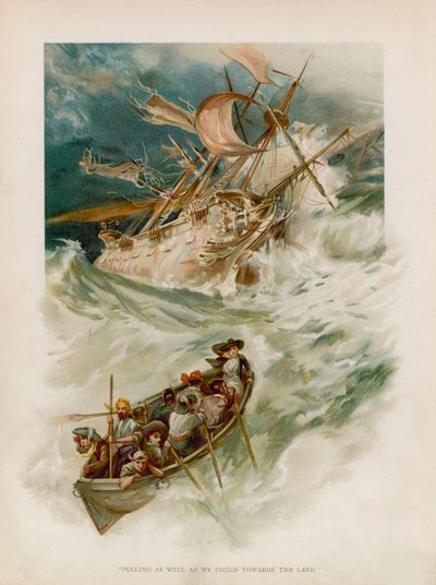 Illustratie voor Robinson Crusoe door Joseph Finnemore