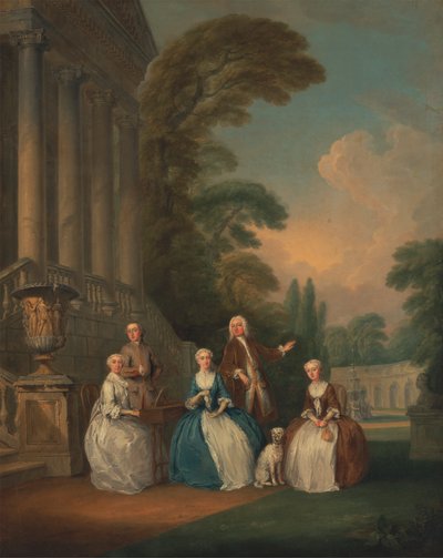 Portret van een familie door Joseph Francis Nollekens