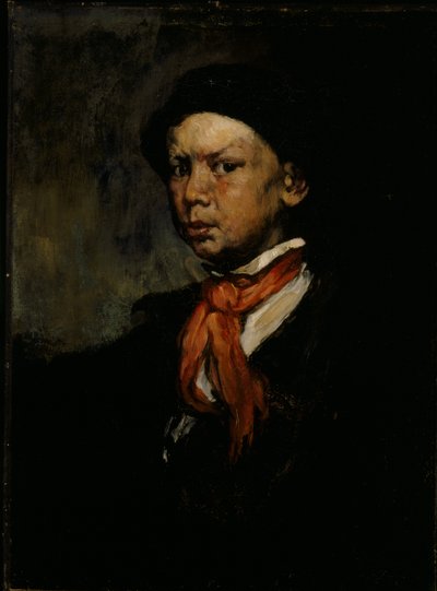 De fluitende jongen, ca. 1873 door Joseph Frank Currier