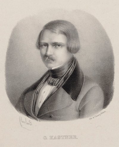 Portret van de componist Jean-Georges Kastner 1810-1867 door Joseph Frédéric Flaxland