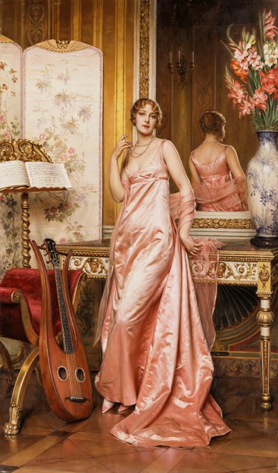 Een Elegante Dame in een Interieur door Joseph Frederick Charles Soulacroix