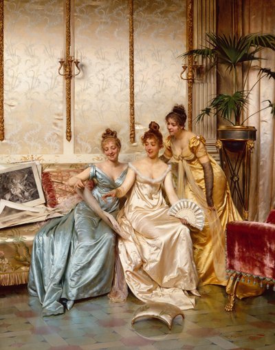 Drie mooie kenners door Joseph Frederick Charles Soulacroix
