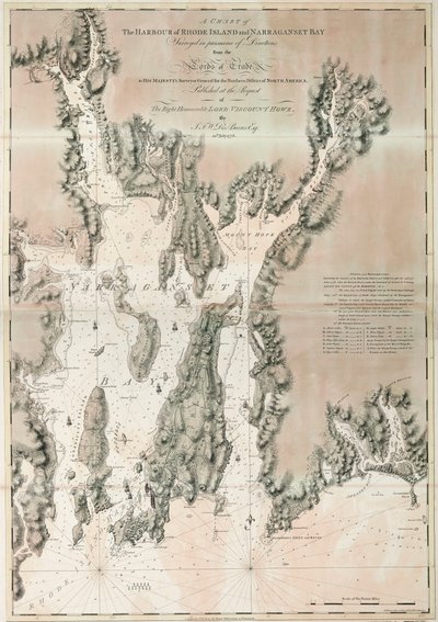 Kaart van Ipswich Bay en Cape Ann, Atlantische kust van Noord-Amerika door Joseph Frederick Wallet DesBarres