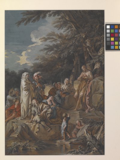 St. Johannes predikend in de wildernis door Joseph Goupy