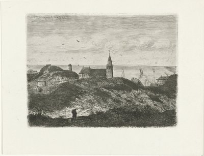 Gezicht op Scheveningen door Joseph Hartogensis