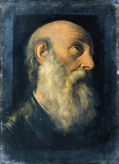 Studie van een apostelhoofd door Joseph Hasslwander