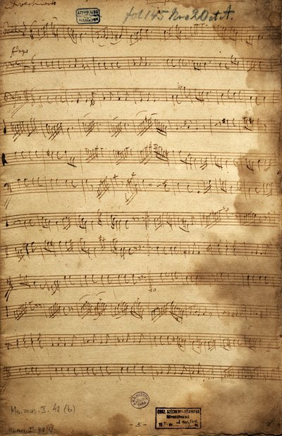 Partituur voor trio van bariton, altviool en bas voor de Angerfertigten door Joseph Haydn