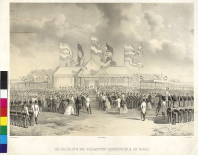 Uitgifte van het briljante insigne van de Orde bij glacis door Joseph Heicke