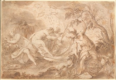 Verschillende Goden en Godinnen: Ceres, Venus, Mars en Mercurius door Joseph Heintz d.Æ.