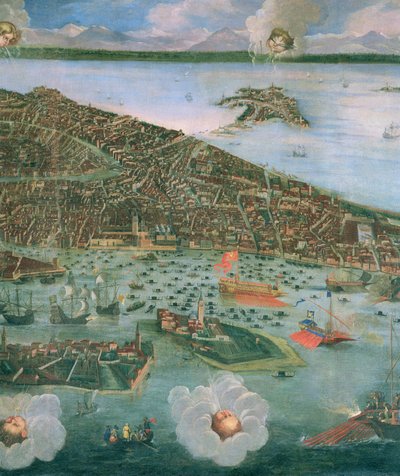 Vogelvlucht van Venetië (detail) door Joseph Heintz der Jüngere