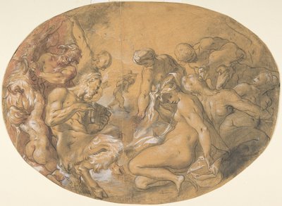 Satyrs en nimfen, ca. 1599 door Joseph Heintz the Elder