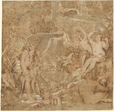 De Dochters van de Po met Riviergoden door Joseph Heintz the Elder