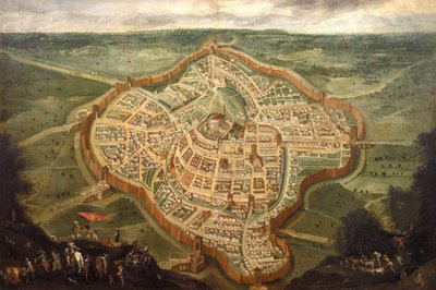 Kaart van de stad Udine door Joseph Heintz the Younger