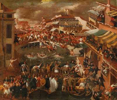 Ponte dei Pugni in Venetië door Joseph Heintz the Younger