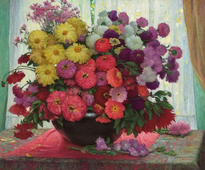 Bloemen in een kom door Joseph Henry Sharp