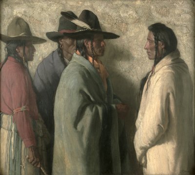 Jonge Opperhoofden Missie, ca. 1919 (olieverf op doek) door Joseph Henry Sharp