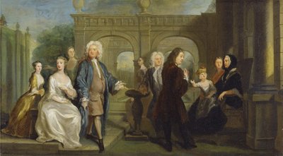 Een familiegesprek, c.1730 door Joseph Highmore