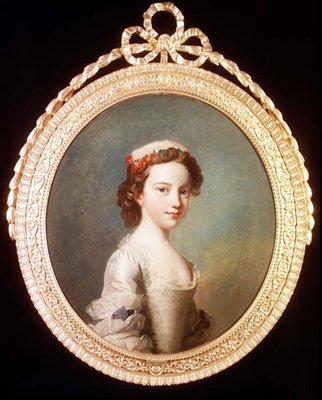 Een Portret van een Jong Meisje in een Witte Jurk door Joseph Highmore