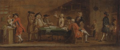 Figuren in een taverne of koffiehuis door Joseph Highmore