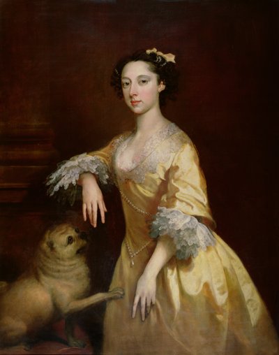 Dame met een Mopshond door Joseph Highmore
