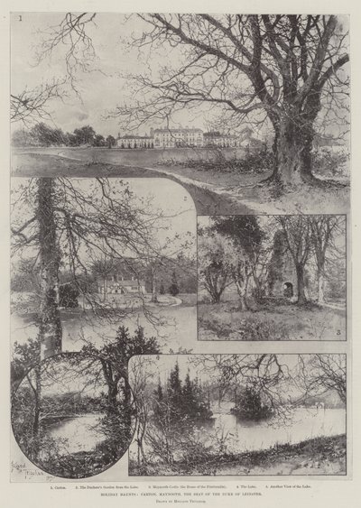 Vakantieverblijven, Carton, Maynooth, de zetel van de hertog van Leinster door Joseph Holland Tringham