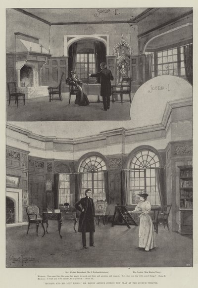 Michael en zijn verloren engel, het nieuwe toneelstuk van Mr Henry Arthur Jones in het Lyceum Theatre door Joseph Holland Tringham