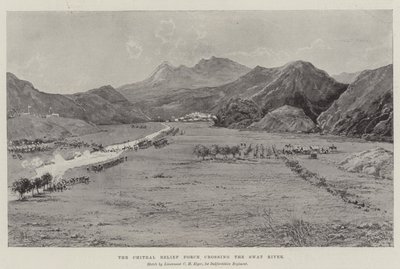 De Chitral Relief Force steekt de Swat-rivier over door Joseph Holland Tringham