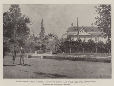 De Verdediger van Mafeking in Pretoria, Lord Roberts ontvangt Generaal-Majoor Baden-Powell in de Residentie door Joseph Holland Tringham