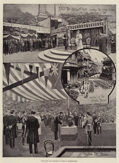 De hertog en hertogin van York in Birmingham door Joseph Holland Tringham