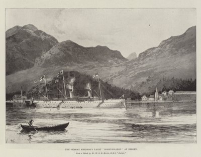 Het jacht Hohenzollern van de Duitse keizer in Bergen door Joseph Holland Tringham