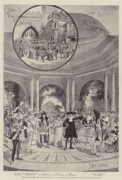 De Grote Hertog, de nieuwe opera van Mr W S Gilbert en Sir Arthur Sullivan in het Savoy Theatre door Joseph Holland Tringham