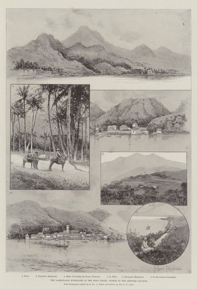 De betreurenswaardige orkaan in West-Indië, scènes op de Benedenwindse Eilanden door Joseph Holland Tringham