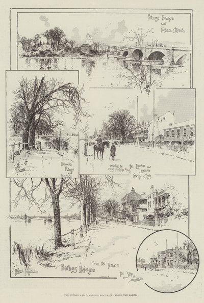 De Oxford en Cambridge Bootrace, langs de oevers door Joseph Holland Tringham
